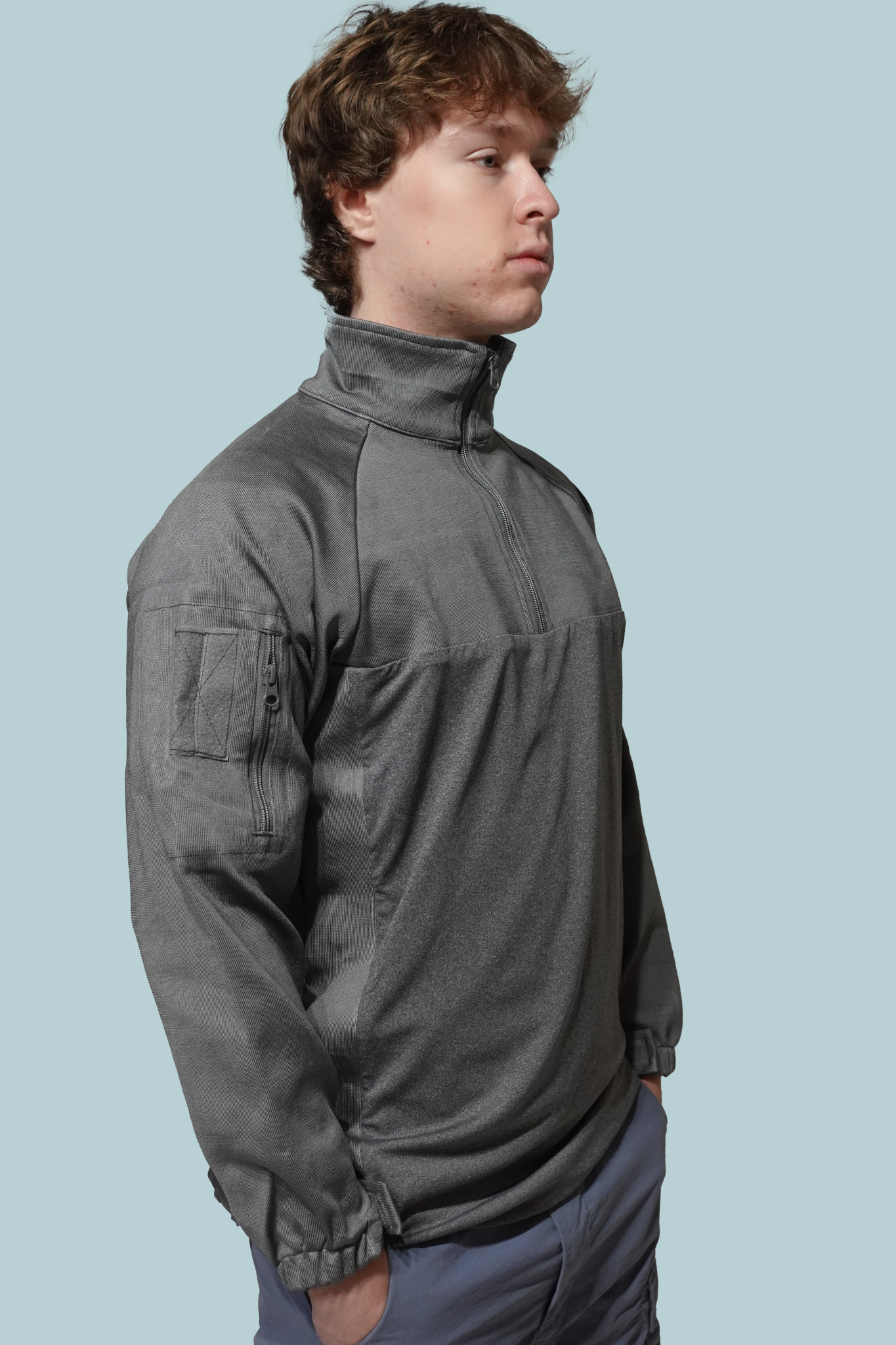 Cut resistant base layer shirt left side view