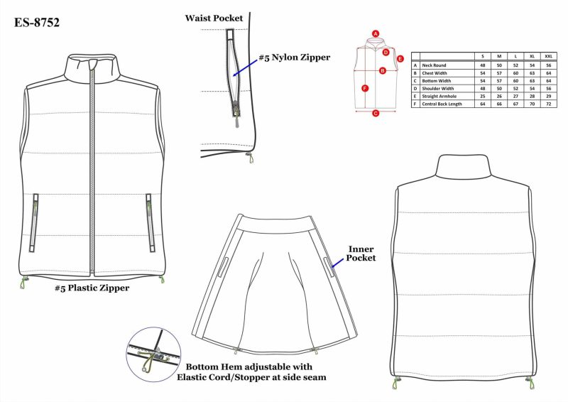 Thermal Vest Size Chart