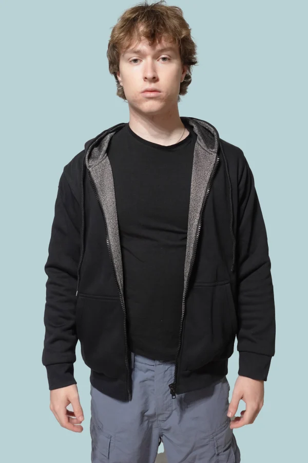 Cut, slash and bite resistant zipped hoodie with DSM Dyneema® inner, front view